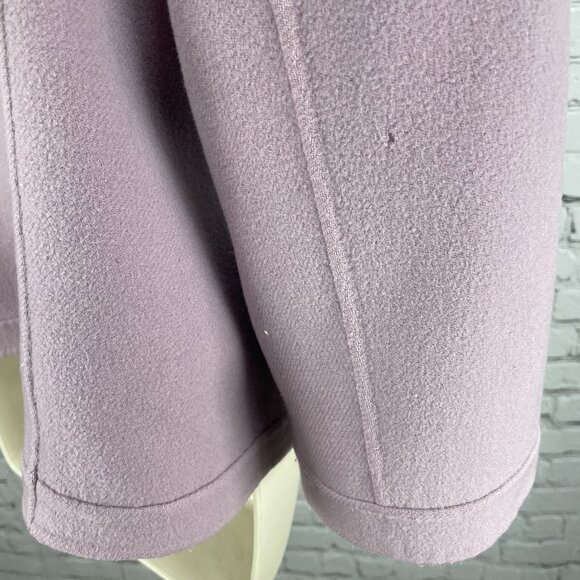 Talbots Purple Wool Blend Snapped Ruffle Closure Jacket Pockets Unlined Size 16 - Picture 5 of 14